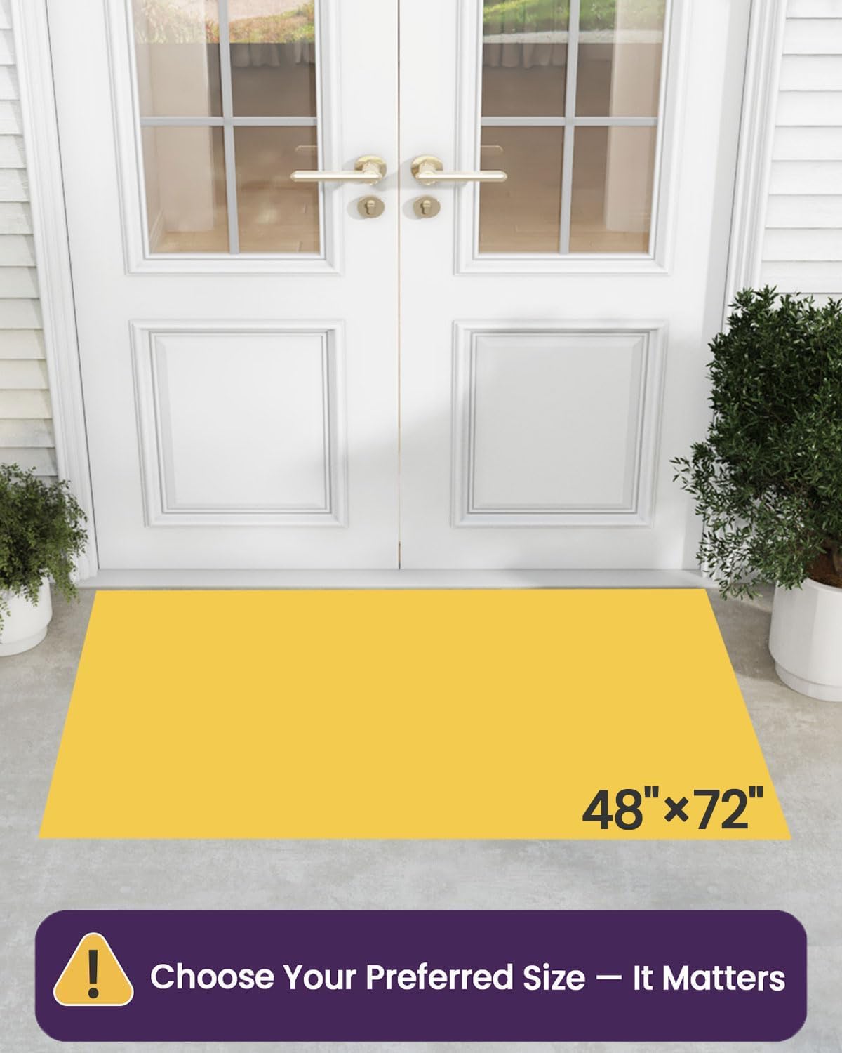 DEXI Front Door Mat Outside Entrance 48x72 Rubber Entry Doormat Brown