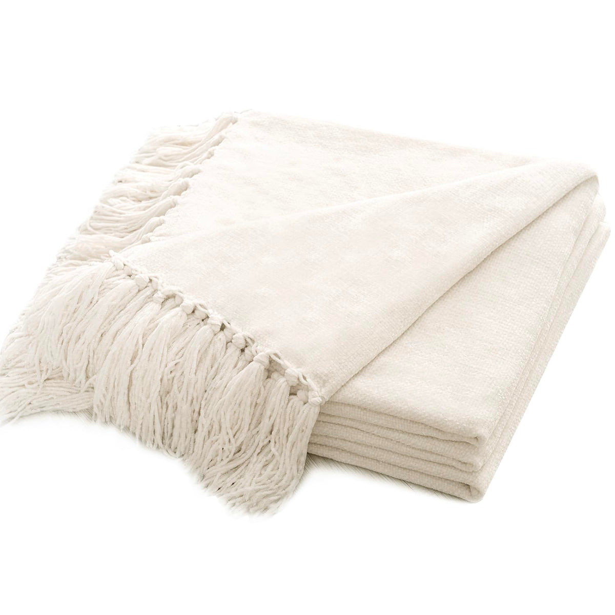 RECYCO Throw Blanket Soft Cozy Chenille Throw Blanket with Fringe Tassel for Couch Sofa Chair Bed Living Room Gift (Rust, 50" x 60")