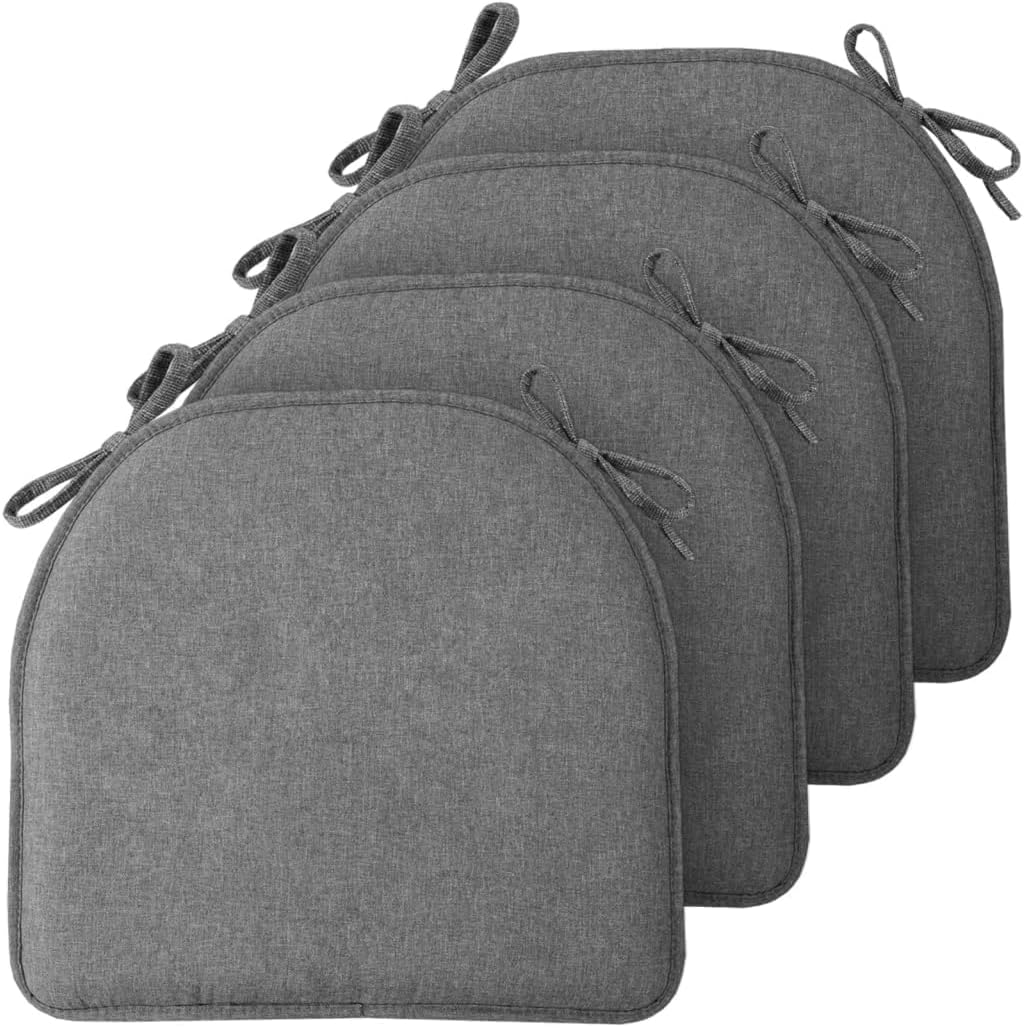 TushGuard Chair Cushions, 4 Pack Memory Foam Chair Pads, Grey