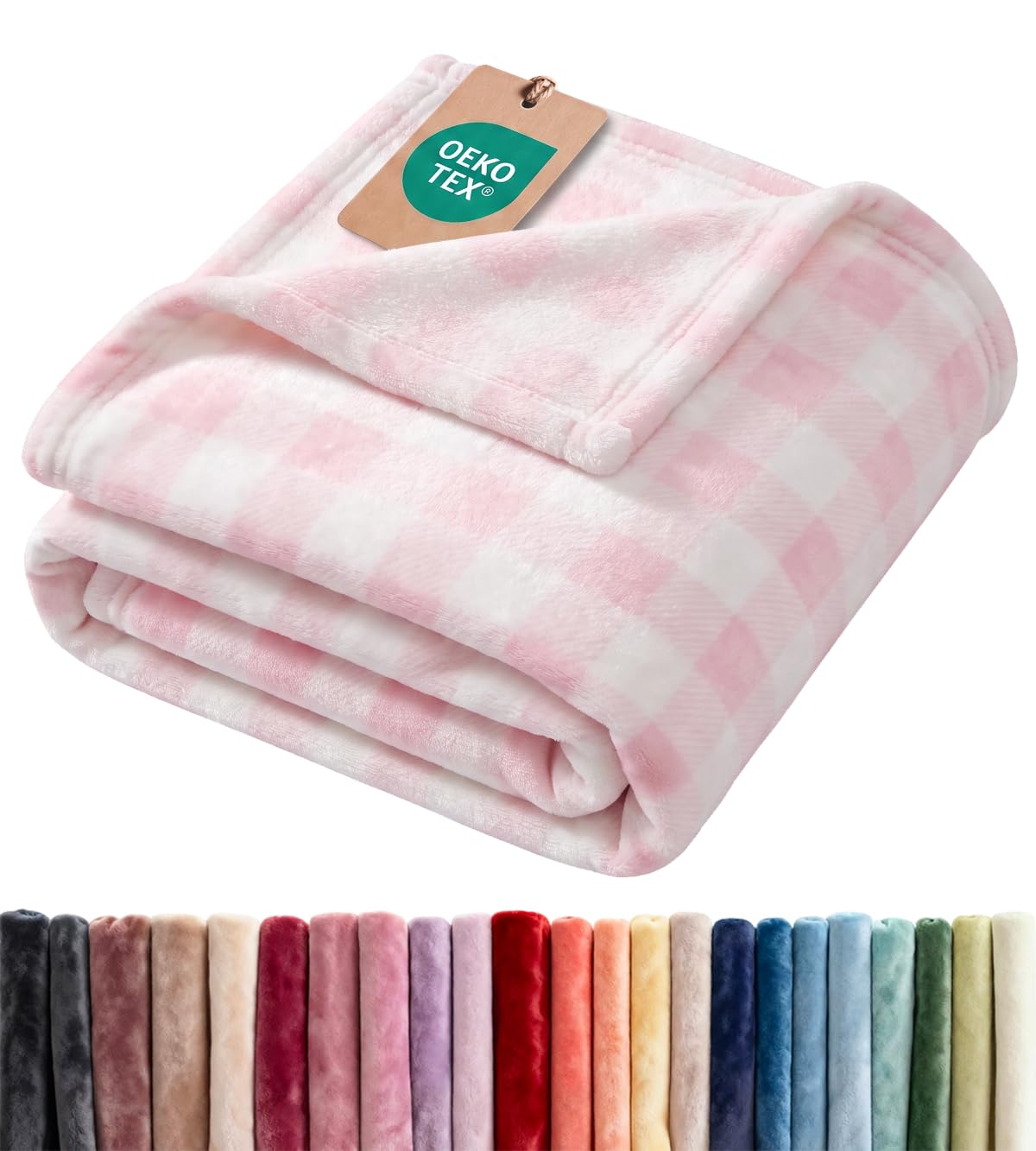 Fleece Blanket Throw Size - Ultra-Soft Warm Flannel Fleece Blanket - Cream
