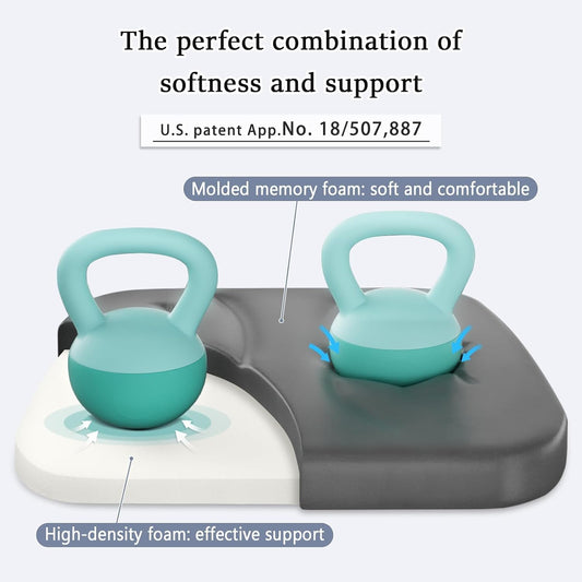 baibu Patented Dual-Layer Memory Foam Chair Cushions, 17 x 16 x 2 in, Black