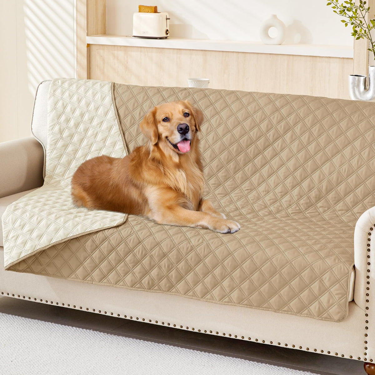 Smiry Waterproof Reversible Pet Couch Covers for Dogs
