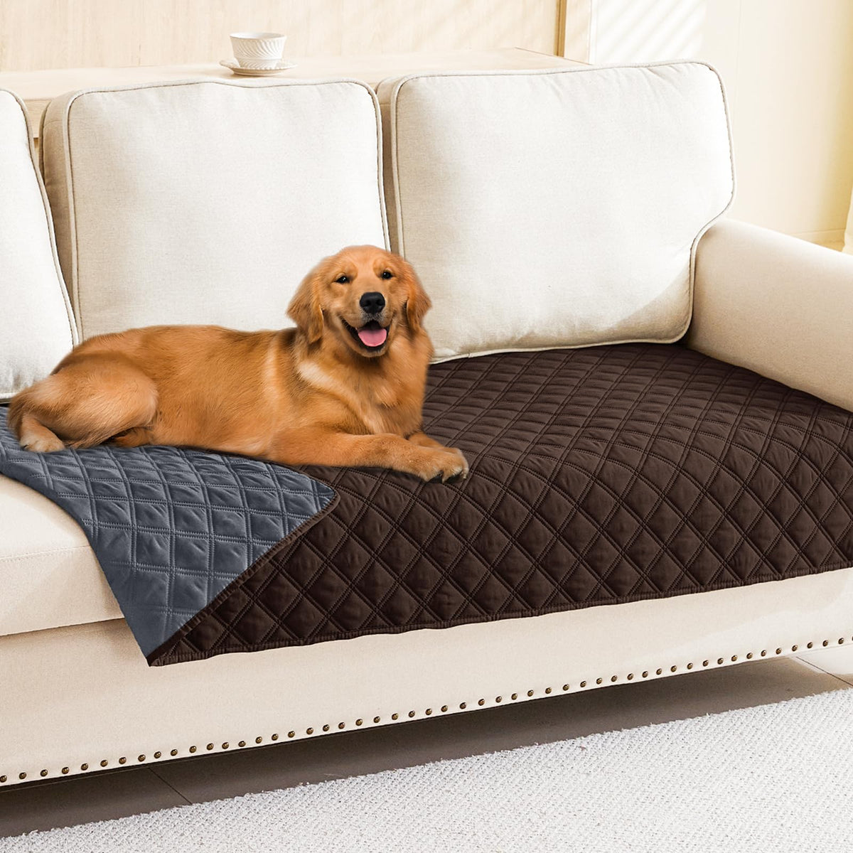 Smiry Waterproof Reversible Pet Couch Covers for Dogs