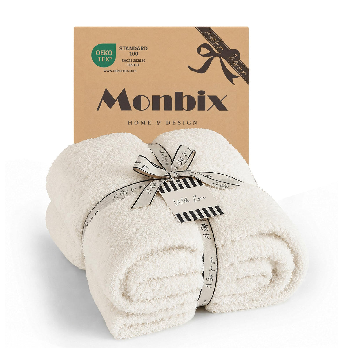 Monbix Throw Blanket for Couch-Room Decor Fuzzy Fleece Flannel Bed Blankets