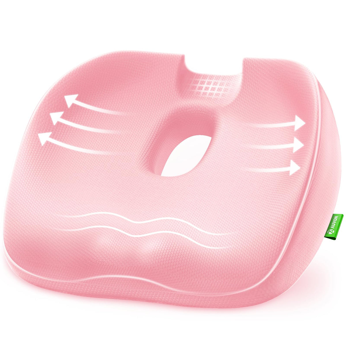 AUVON Innovative Donut Pillow Hemorrhoids Scientific Center Hole and Tailbone Cutout, Orthopedic Pain Relief Donut Seat Cushion for Coccyx, Sciatica, Postpartum Pregnancy, After Surgery Sitting Relief