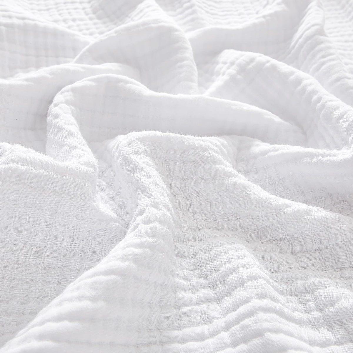 PHF 100% Cotton Muslin Blanket for Adults, Queen Size 90"X90", Taupe