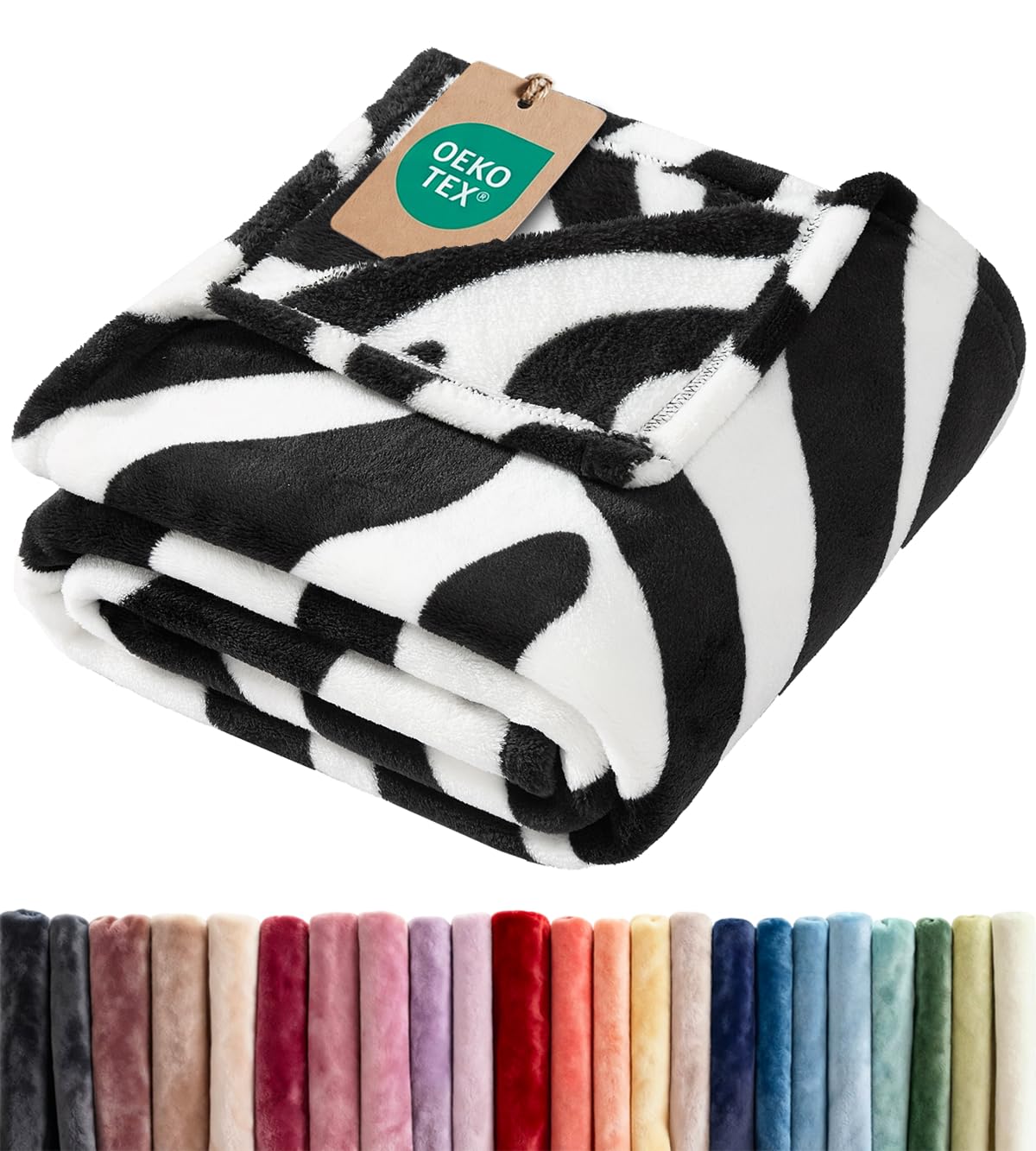 Fleece Blanket Throw Size - Ultra-Soft Warm Flannel Fleece Blanket - Cream
