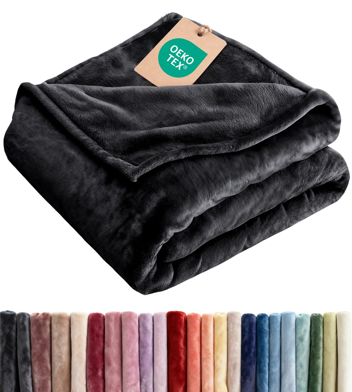 Fleece Blanket Throw Size - Ultra-Soft Warm Flannel Fleece Blanket - Cream