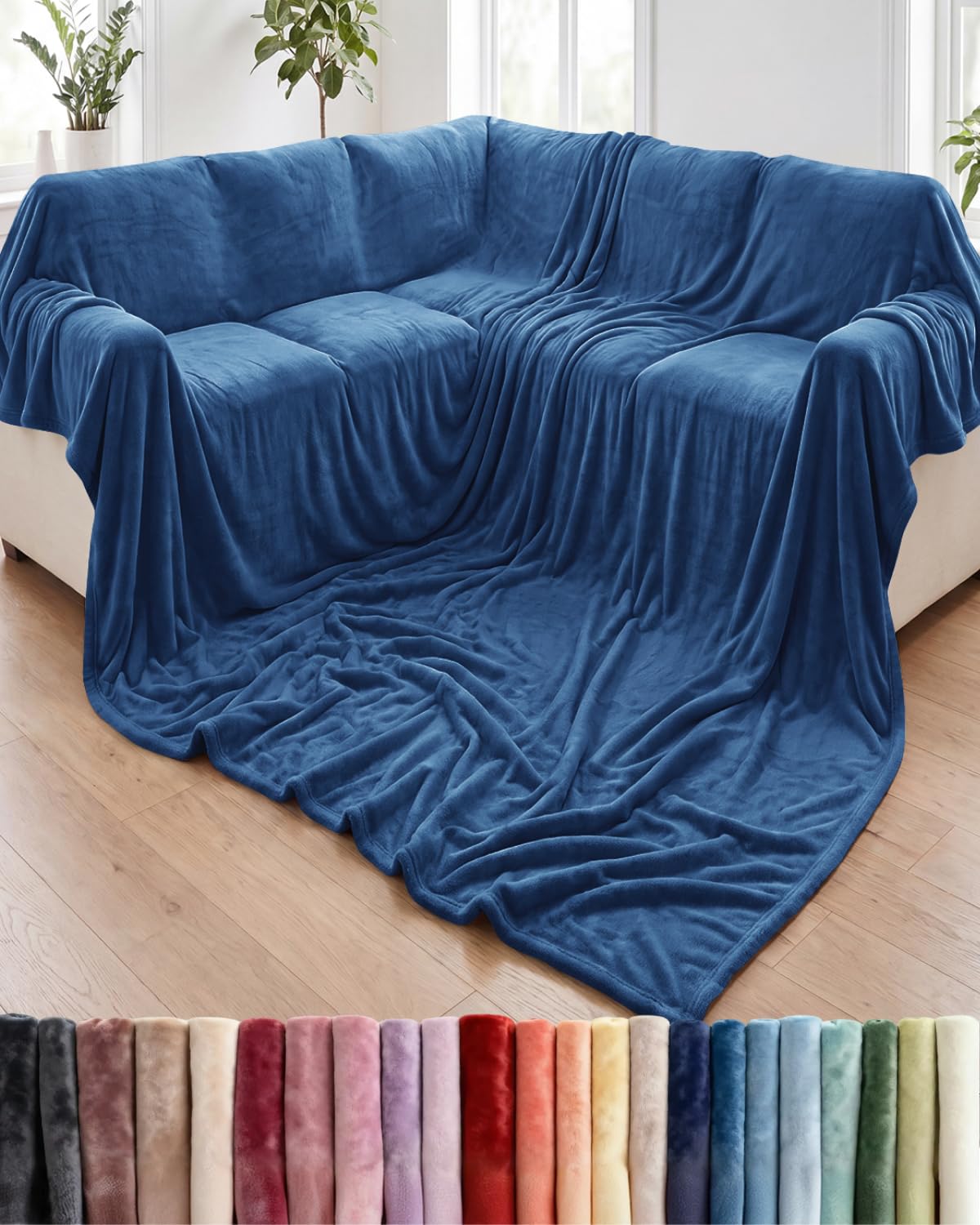 Fleece Blanket Throw Size - Ultra-Soft Warm Flannel Fleece Blanket - Cream