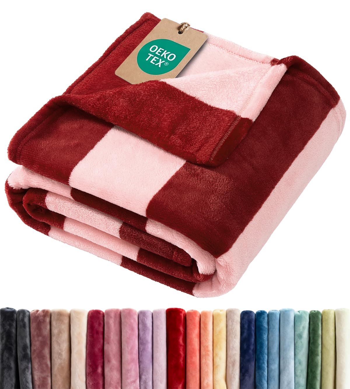 Fleece Blanket Throw Size - Ultra-Soft Warm Flannel Fleece Blanket - Cream