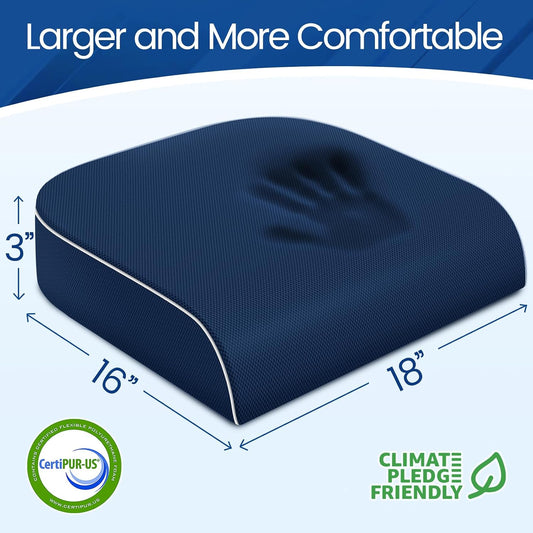 SweetSlubr Seat Cushion, Chair Pad, Memory Foam Tailbone Pain Relief
