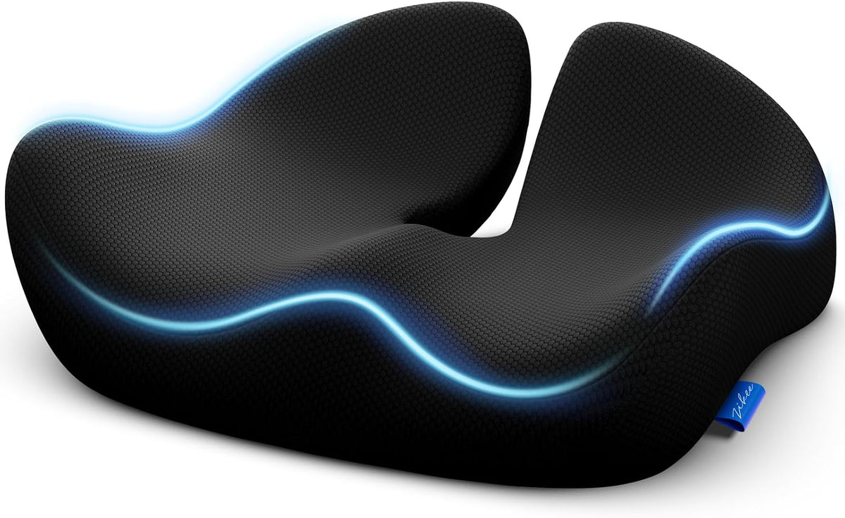 ZIKEE Ergonomic Seat Cushion for Pressure Relief, Pioneering Office Chair Cushion for Sciatica, Back, Hemorrhoids & Tailbone Pain Relief, High-Density Memory Foam Car Seat Cushion with Anti-Slip Base
