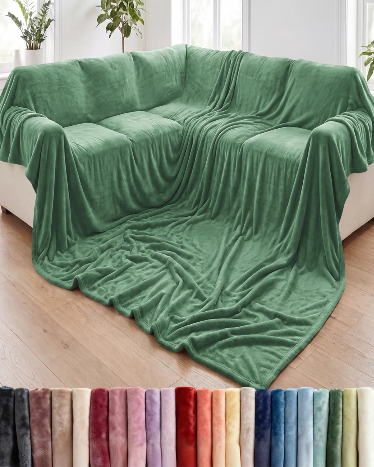 Fleece Blanket Throw Size - Ultra-Soft Warm Flannel Fleece Blanket - Cream