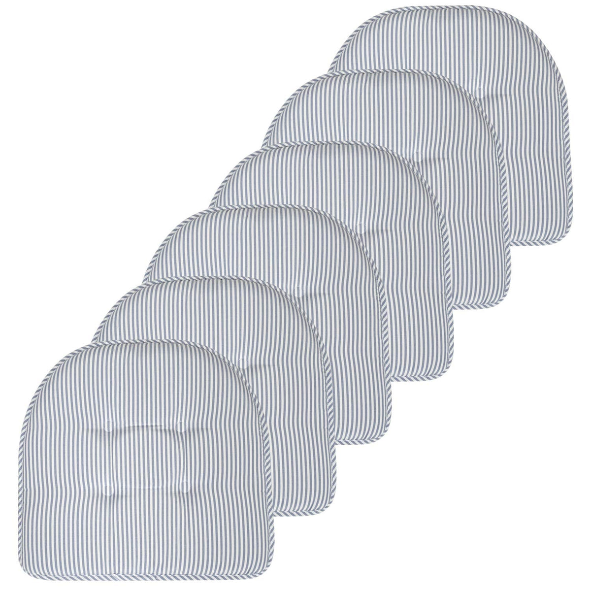 Sweet Home Collection Chair Cushion Memory Foam Pads Tufted Slip Non Skid Rubber Back U-Shaped 17" x 16" Seat Cover, 4 Count (Pack of 1), Army Green