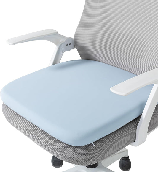 SheRest Office Chair Cushion with Straps, Memory Foam Seat Cushion with Removable Cover, Suitable for Office Chairs, Car Seats, and Airplane Seats, Blue, X-Large