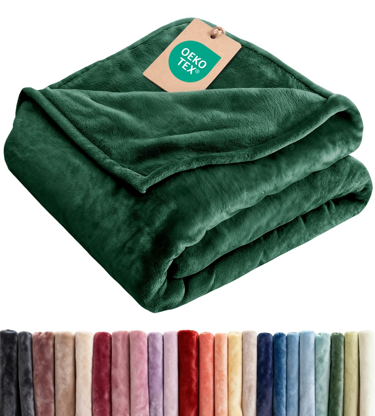 Fleece Blanket Throw Size - Ultra-Soft Warm Flannel Fleece Blanket - Cream