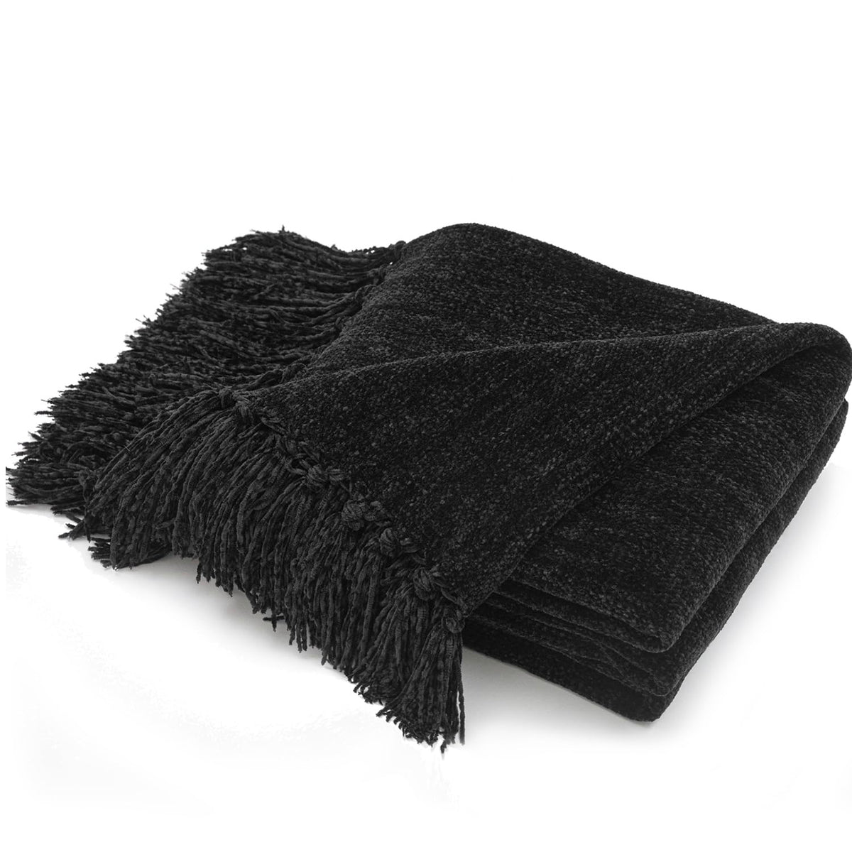 RECYCO Throw Blanket Soft Cozy Chenille Throw Blanket with Fringe Tassel for Couch Sofa Chair Bed Living Room Gift (Rust, 50" x 60")