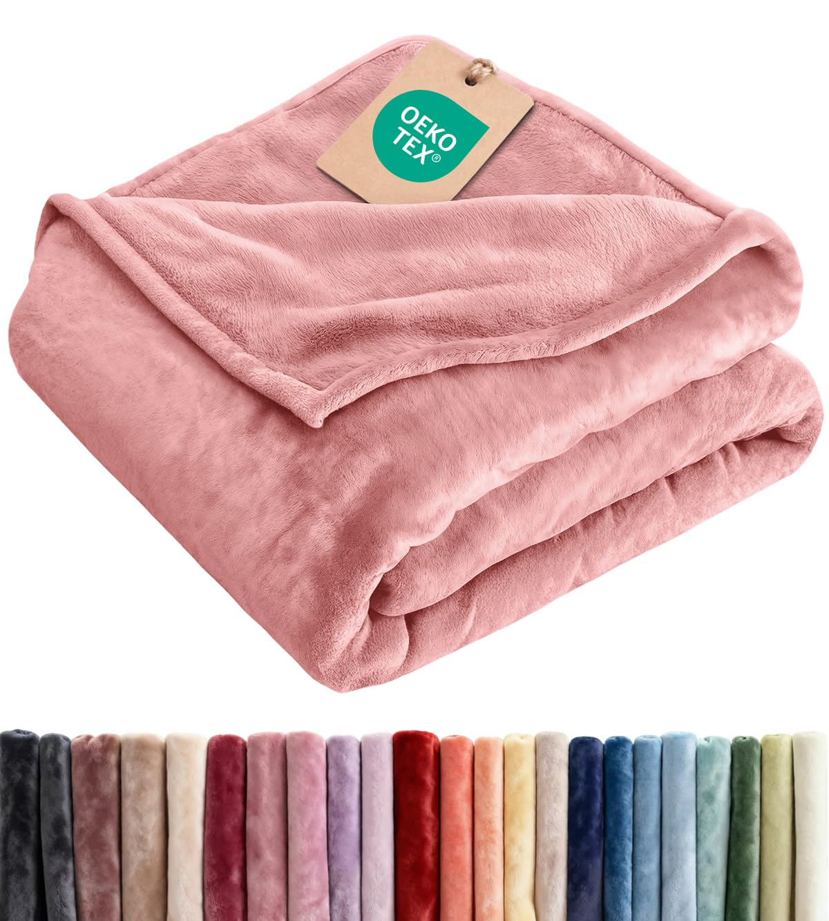 Fleece Blanket Throw Size - Ultra-Soft Warm Flannel Fleece Blanket - Cream