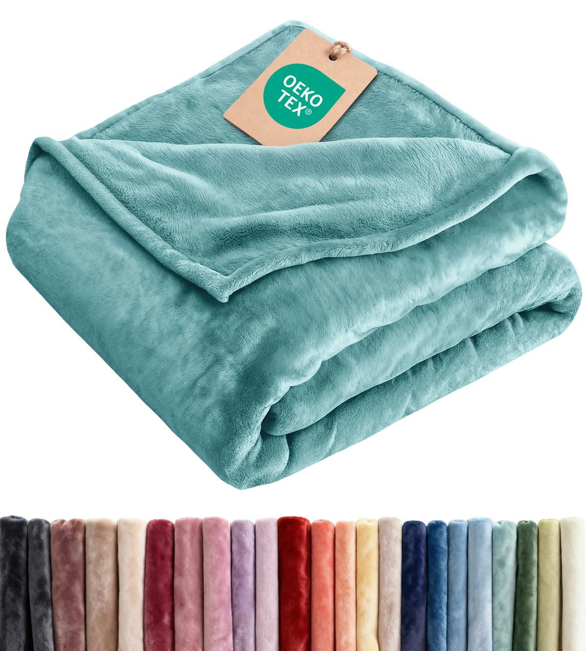 Fleece Blanket Throw Size - Ultra-Soft Warm Flannel Fleece Blanket - Cream