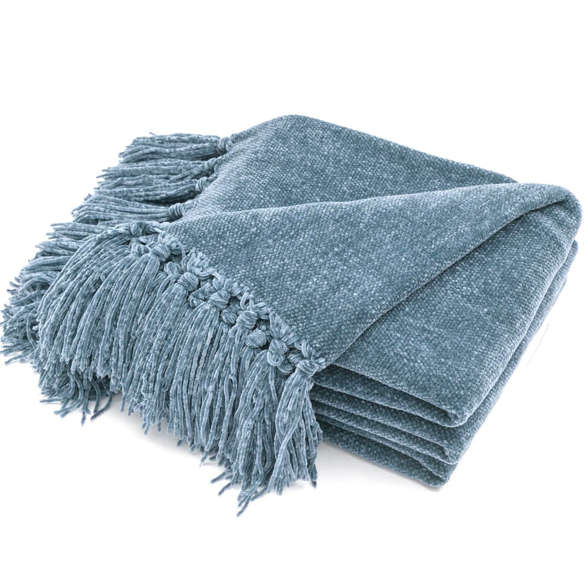 RECYCO Throw Blanket Soft Cozy Chenille Throw Blanket with Fringe Tassel for Couch Sofa Chair Bed Living Room Gift (Rust, 50" x 60")