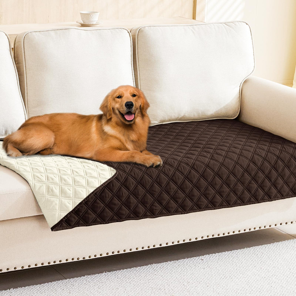Smiry Waterproof Reversible Pet Couch Covers for Dogs