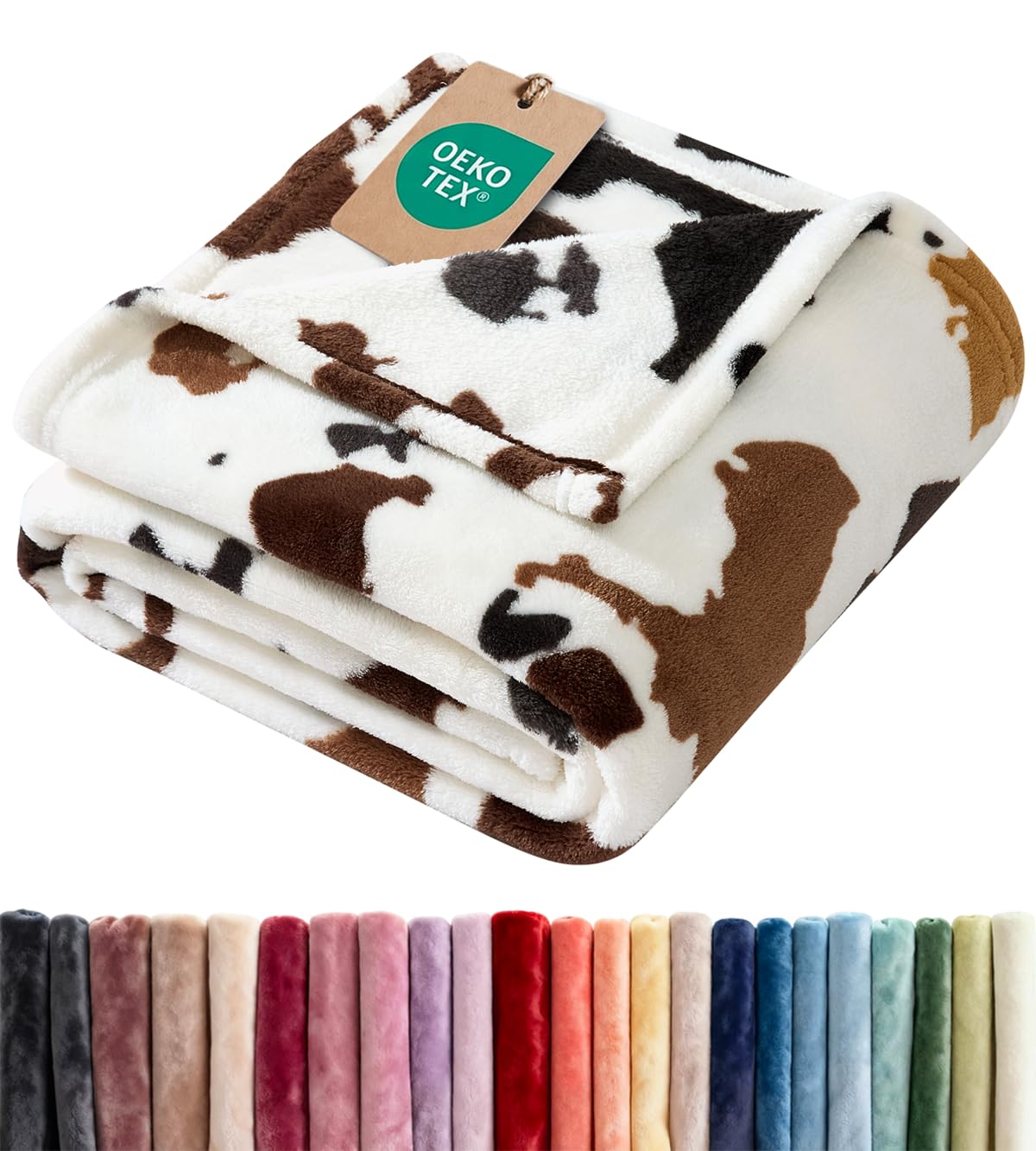 Fleece Blanket Throw Size - Ultra-Soft Warm Flannel Fleece Blanket - Cream