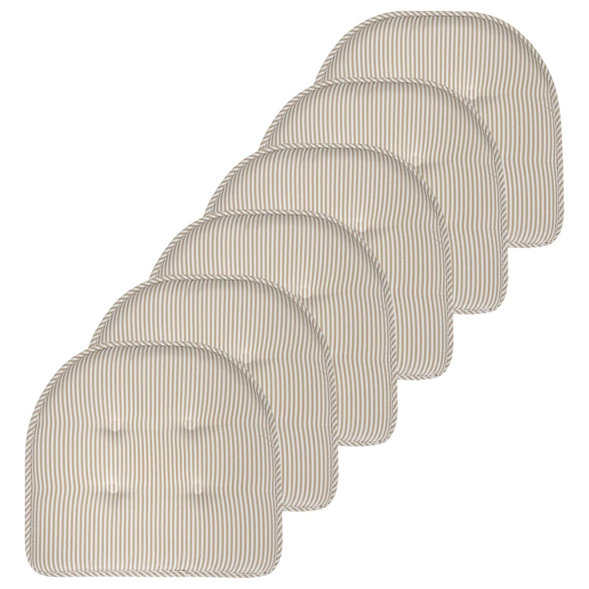 Sweet Home Collection Chair Cushion Memory Foam Pads Tufted Slip Non Skid Rubber Back U-Shaped 17" x 16" Seat Cover, 4 Count (Pack of 1), Army Green