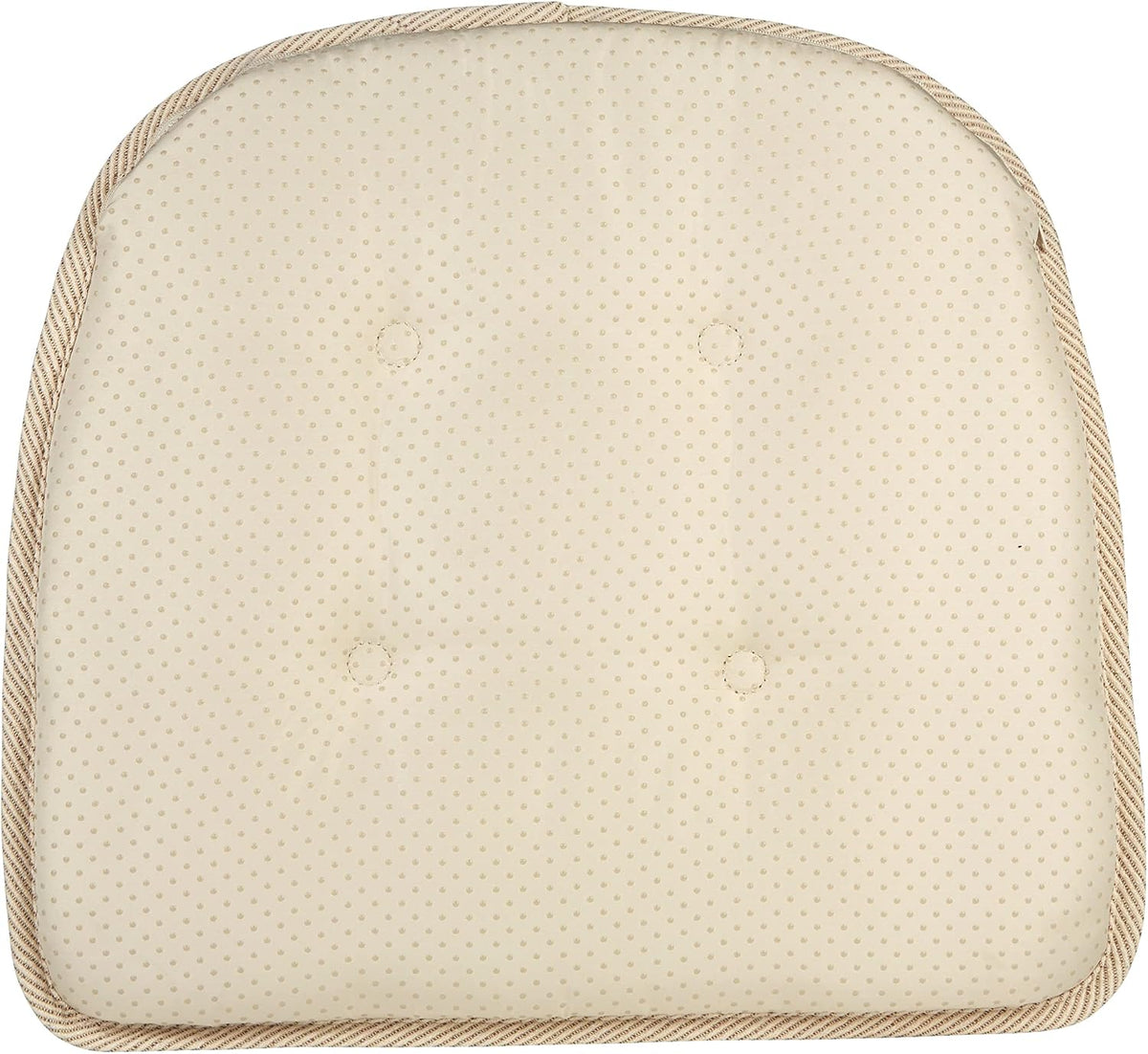 Klear Vu Omega Non-Slip Chair Cushions, Assembled in USA, U-Shaped Skid-Proof Seat Pads for Dining Room, Kitchen, Office, 15"x16" 4 Pack Slub Natural 4 Count
