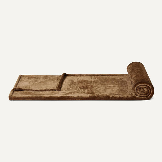 Amazon Basics Soft Fleece Throw Blanket, Very Cozy Blanket for Couch & Sofa, Warm, 50 x 60 Inches, Brown