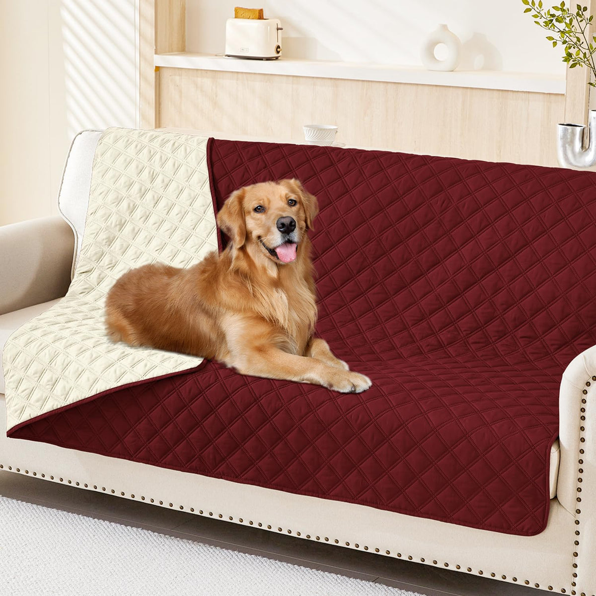 Smiry Waterproof Reversible Pet Couch Covers for Dogs