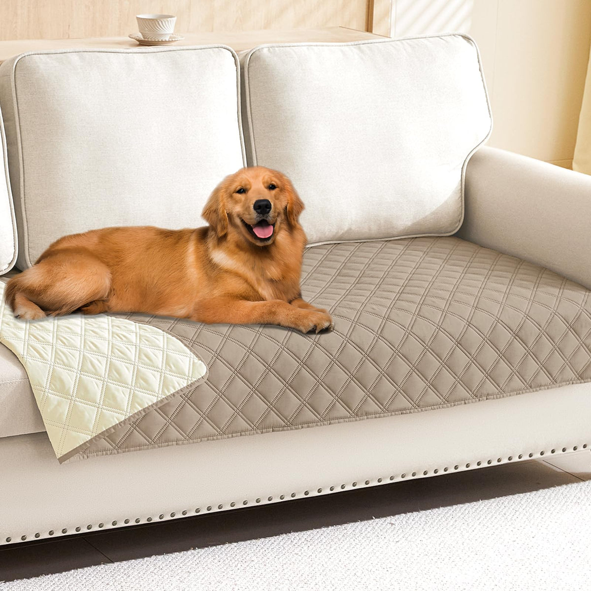 Smiry Waterproof Reversible Pet Couch Covers for Dogs