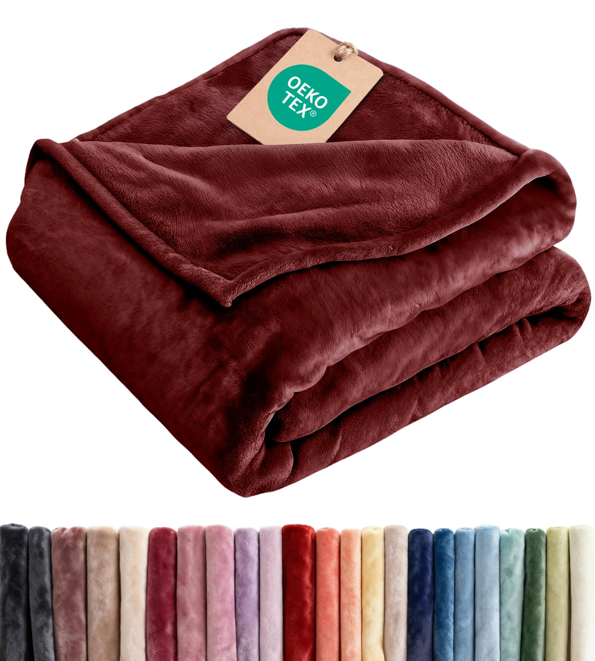 Fleece Blanket Throw Size - Ultra-Soft Warm Flannel Fleece Blanket - Cream