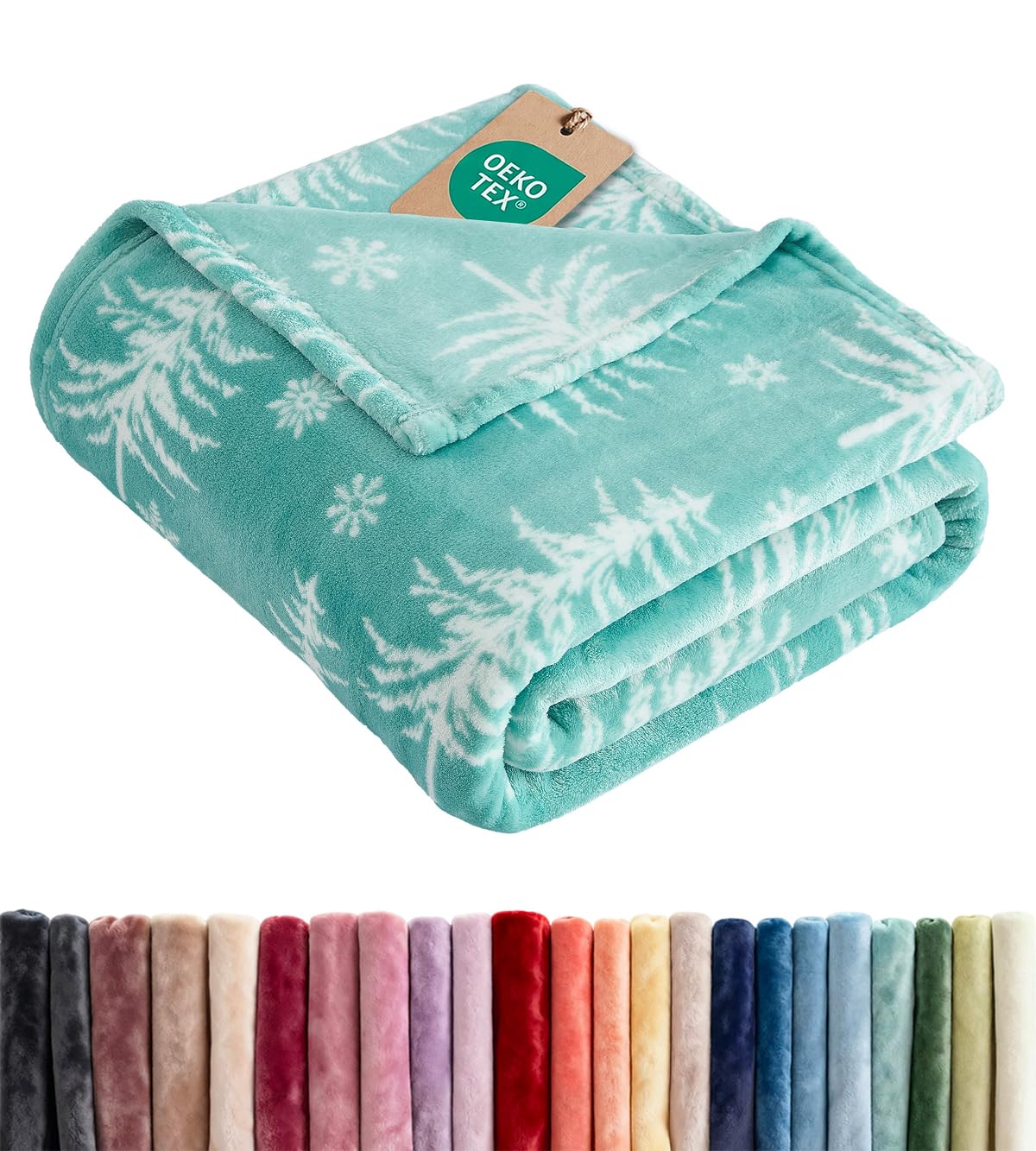 Fleece Blanket Throw Size - Ultra-Soft Warm Flannel Fleece Blanket - Cream