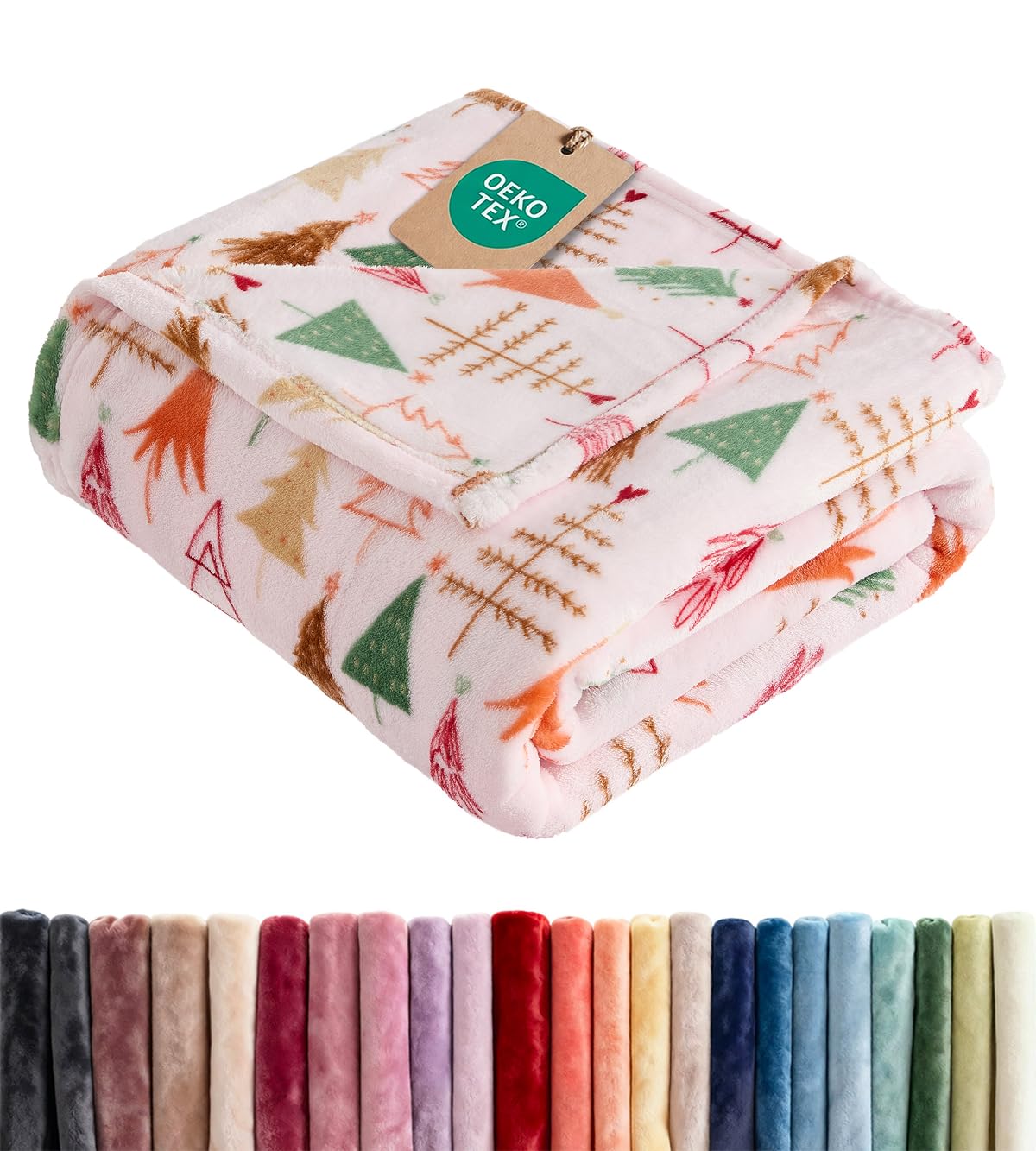 Fleece Blanket Throw Size - Ultra-Soft Warm Flannel Fleece Blanket - Cream