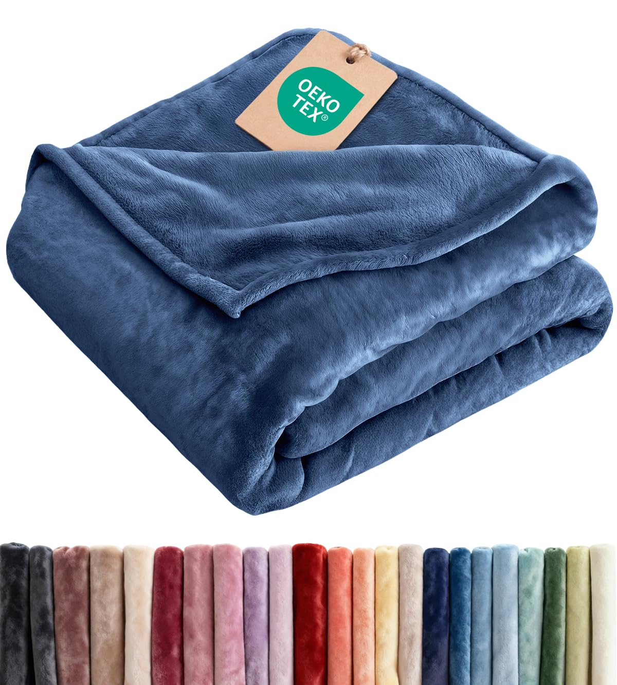 Fleece Blanket Throw Size - Ultra-Soft Warm Flannel Fleece Blanket - Cream