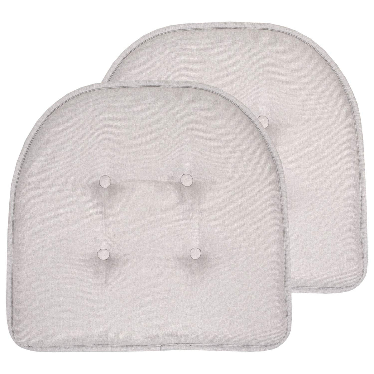Sweet Home Collection Chair Cushion Memory Foam Pads Tufted Slip Non Skid Rubber Back U-Shaped 17" x 16" Seat Cover, 4 Count (Pack of 1), Army Green