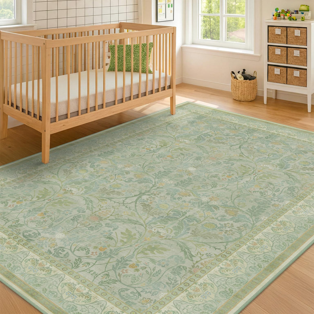 Dark Brown 2x3 Washable Entry Rug, Throw Small Rugs for Entryway Kitchen Bathroom Indoor Door Mat, Farmhouse Floral & Botanical Door Mats, Low Pile Soft Stain Resistant Carpet