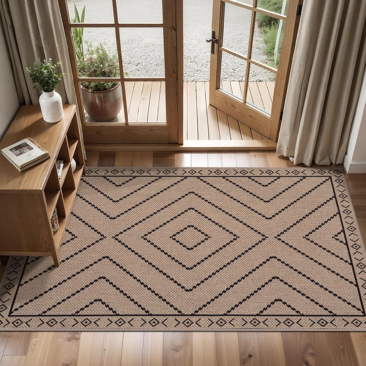 Tangsoo Easy Jute 2x3 Small Outdoor Rug,Washable Non-Slip Entryway Door Mat
