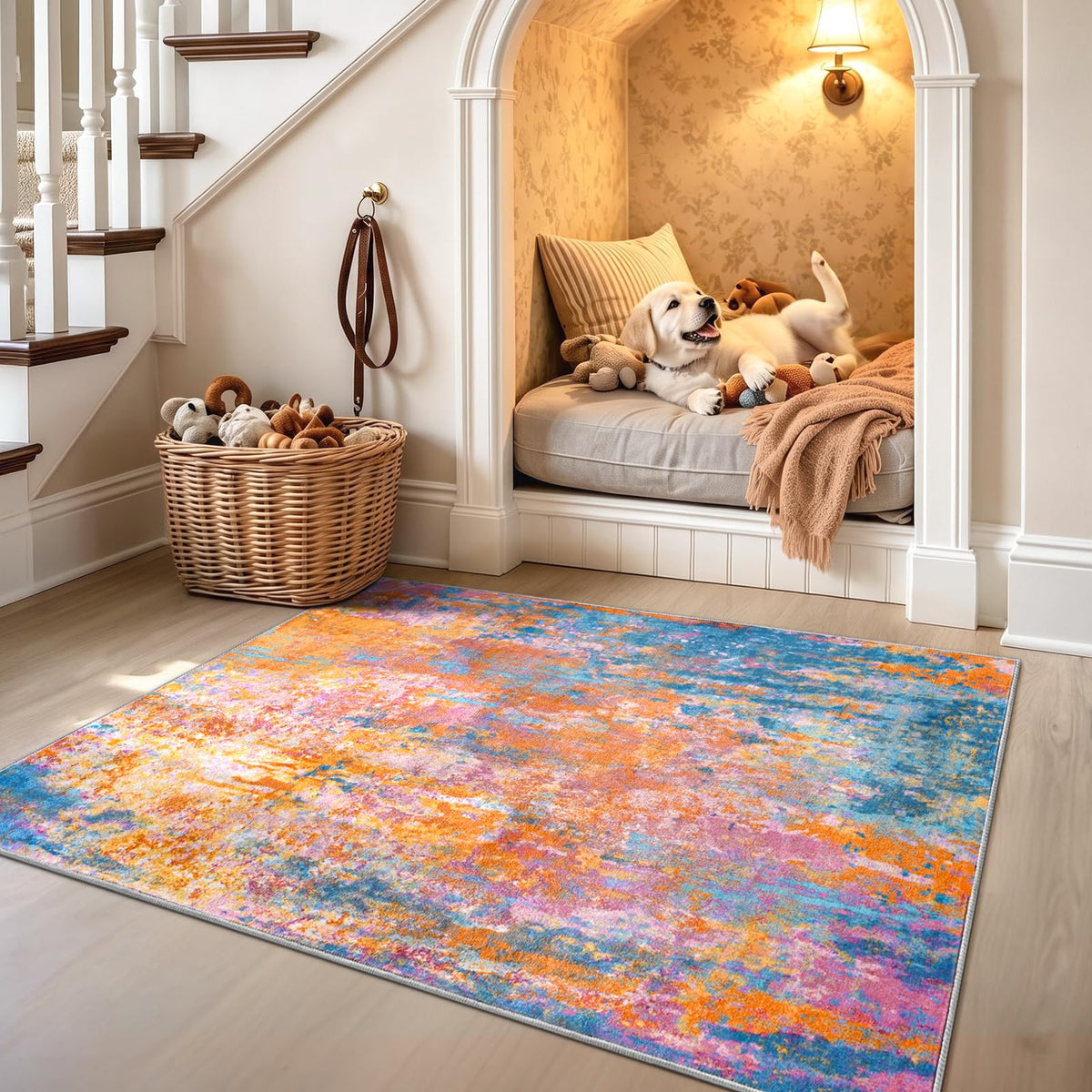 Entrance Rugs Indoor 2x3 Grey Entry Rug Washable Abstract Small Area Rug Non-Slip Low Pile Throw Rugs for Entryway, Kitchen Floor, Front Door Indoor Door Mat, Bathroom, Bedroom Bedside