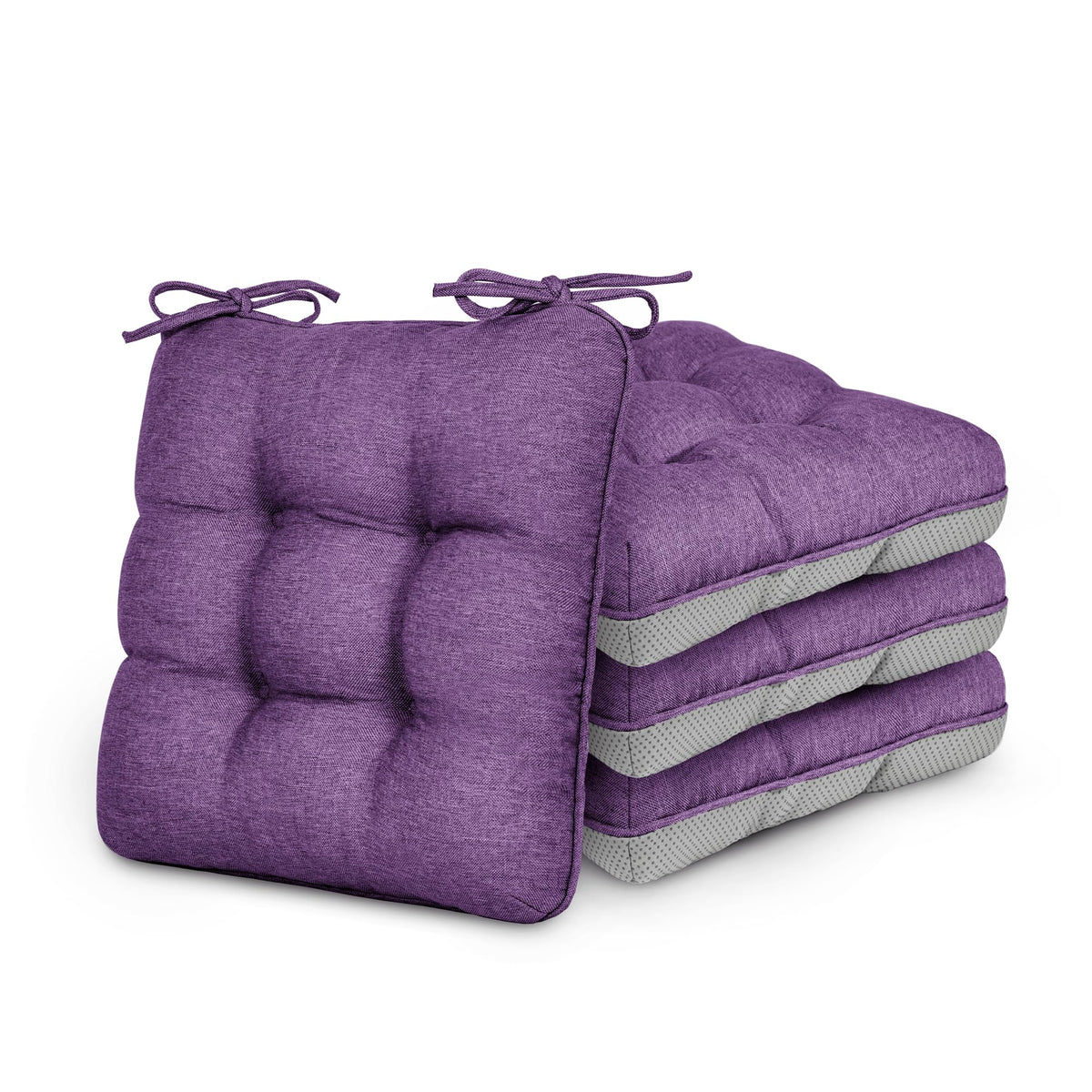 Love's cabin Memory Foam Chair Cushions Set of 4, 15.5 Inch, Blue