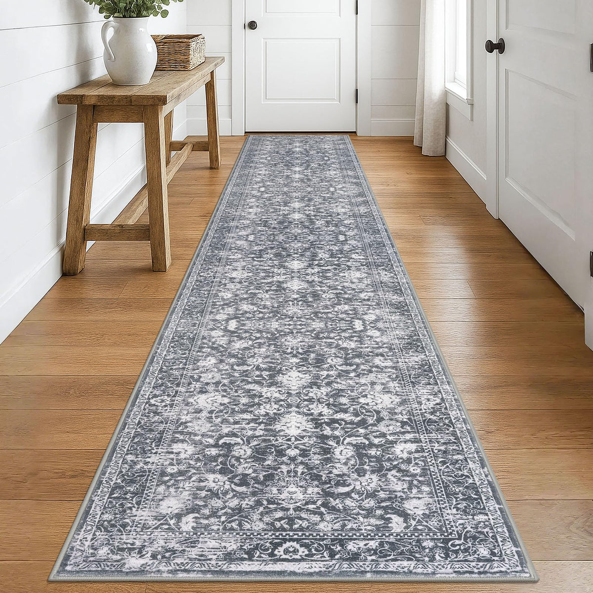 KILOCOCO 2x3 Washable Rug Small Entryway Rugs Indoor Door Mat, Blue/Navy