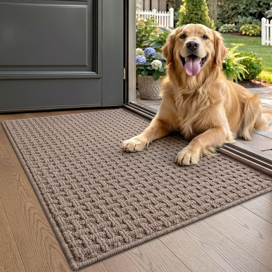 LUMI Washable Indoor Door Mat for Entryway 24x36, Entrance Mat, Taupe