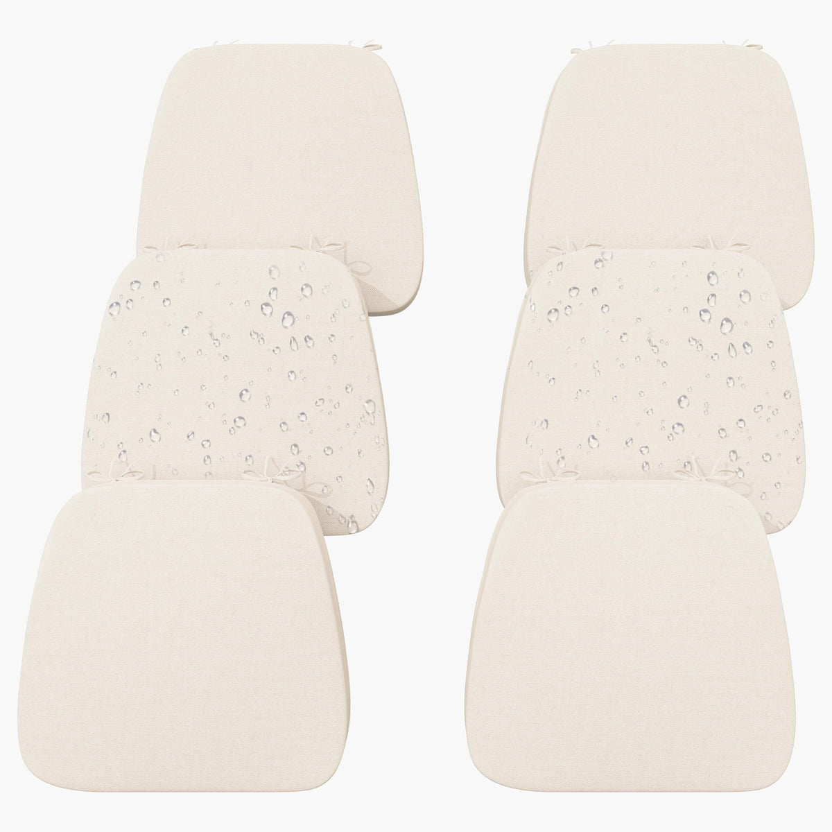 17'' x 16'' x 2.5"Thick Chair Cushions for Dining Chairs, 4 Pack WaterProof Easy Clean Kitchen Chair Pads with Ties and Non-Slip Backing - 30D High Elastic Foam Soft Kitchen Chair Cushions