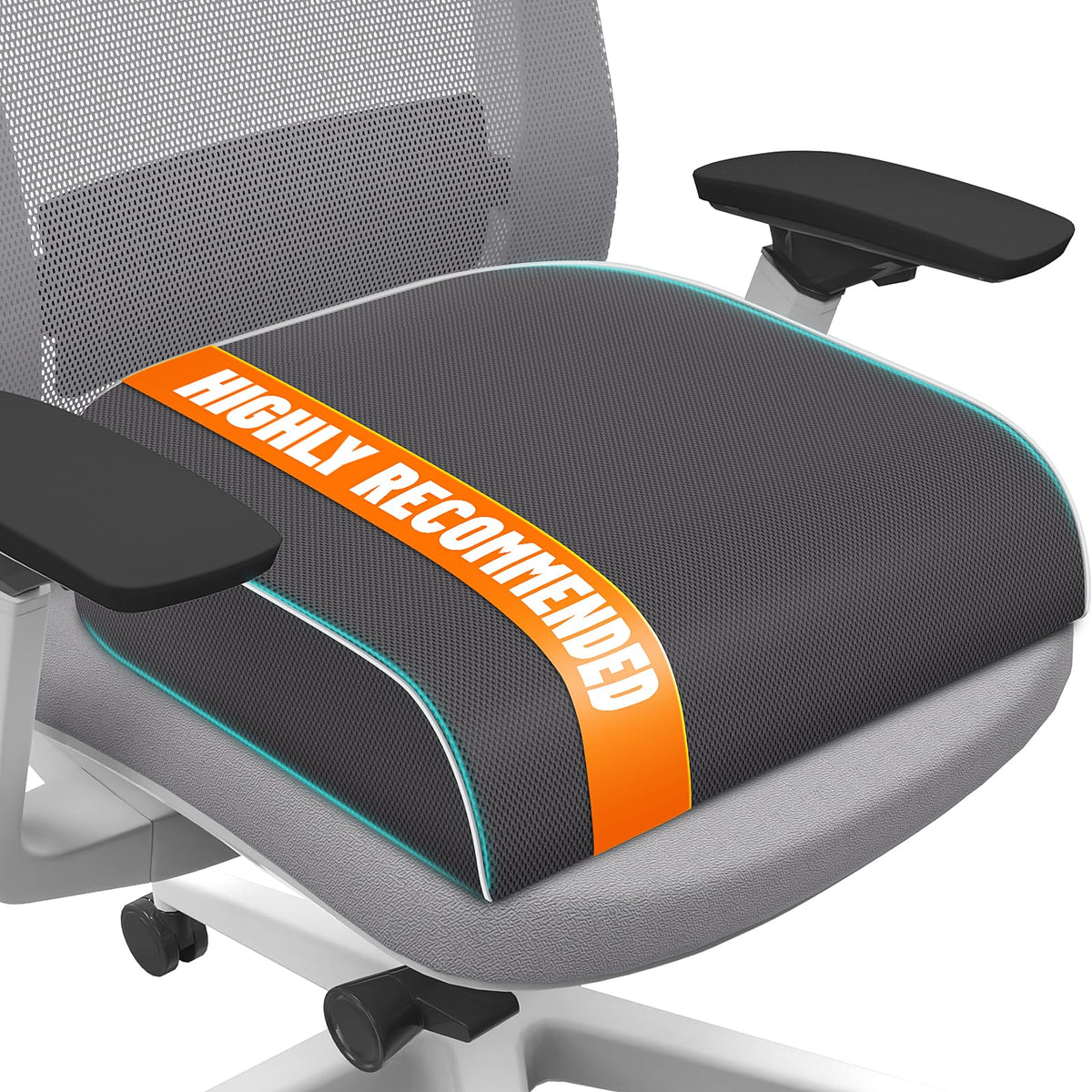 SweetSlubr Memory Foam Seat Cushion, Office Chair Cushion, 3-Inch, Large