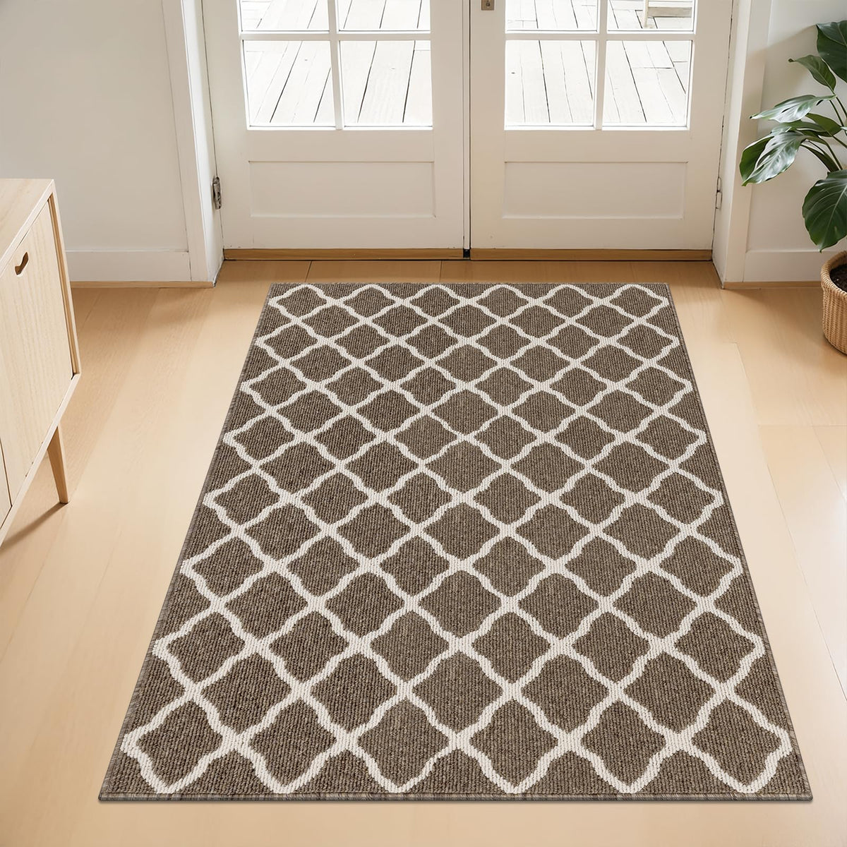 SHACOS Door Mats 20"x32" Indoor Washable Kitchen Entryway Rug Non Slip Absorbent Floor Mat for Home Entrance Garage, Light Gray