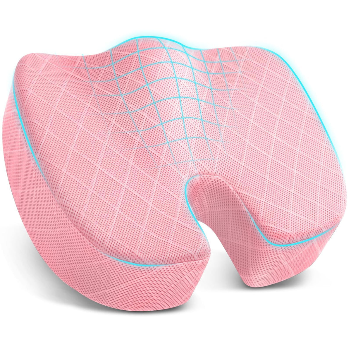 TushGuard Seat Cushion, Memory Foam Office Chair Cushion - Black, Large