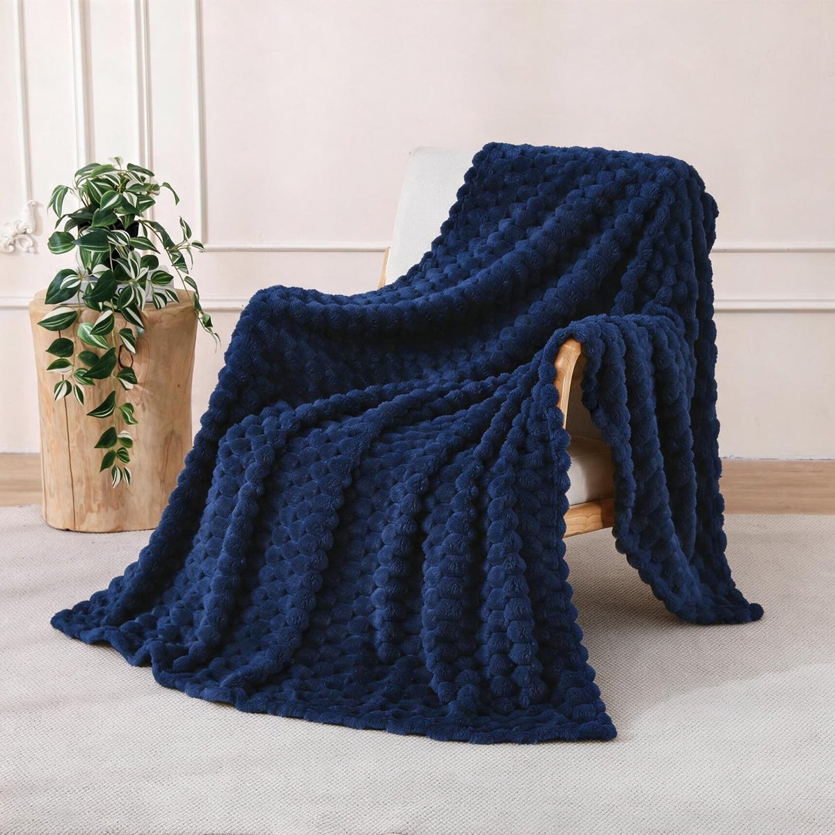 Fleece Throw Blanket, Light Brown, 50"×60" for Couch Sofa Bed