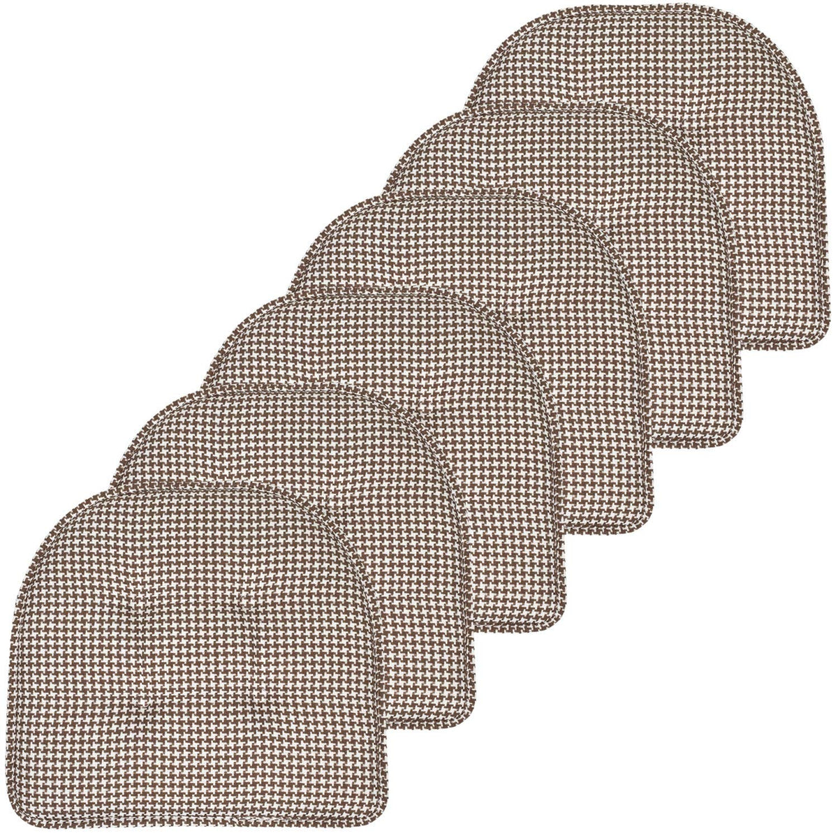 Sweet Home Collection Chair Cushion Memory Foam Pads Tufted Slip Non Skid Rubber Back U-Shaped 17" x 16" Seat Cover, 4 Count (Pack of 1), Army Green