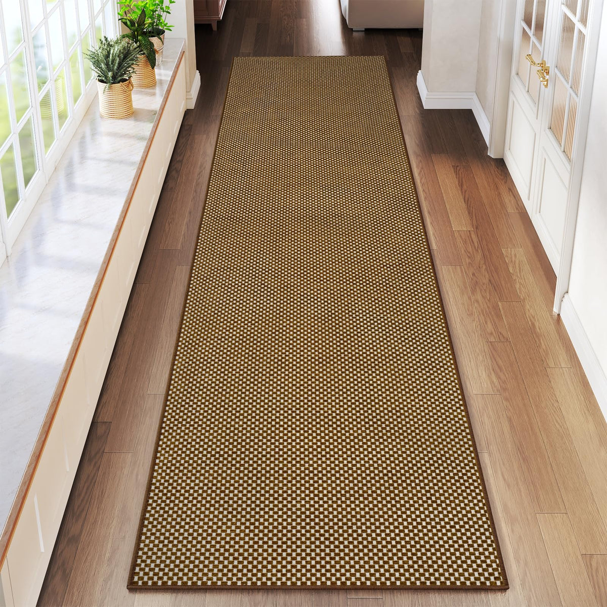 YDKGL Indoor Front Door Mat Entryway Rug Non Slip Washable Brown 2x3 ft
