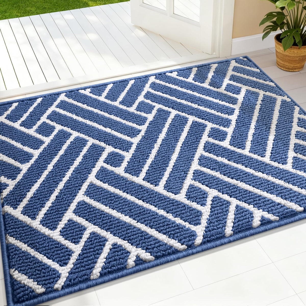 OLANLY Indoor Door Mat 32x20, Low-Profile Dirt Resistant Doormat, Grey